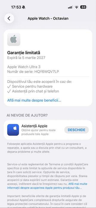 Apple Watch Ultra 3, GPS + Cellular, Carcasa Black Titanium 49mm, Black