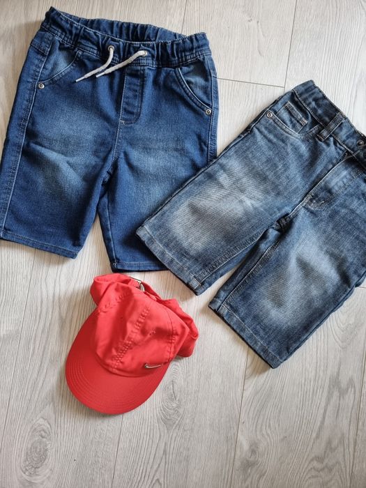 Дънкени къси гащи за момче с ризка