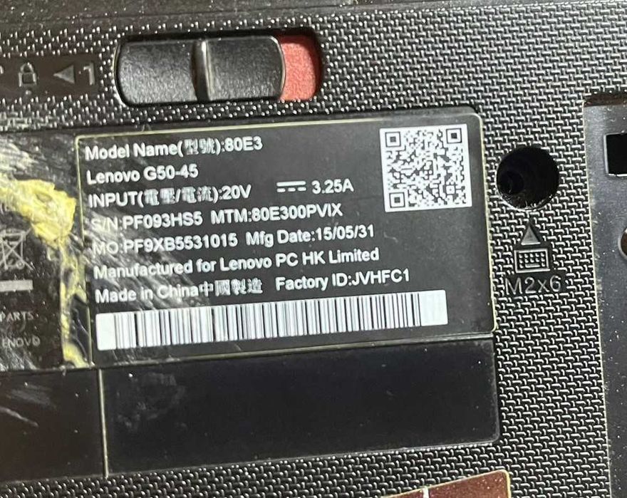 Laptop lenovo g50-45 defect