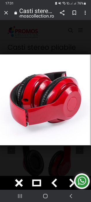 Căști stereo pliabile Legolax 5531,roșu