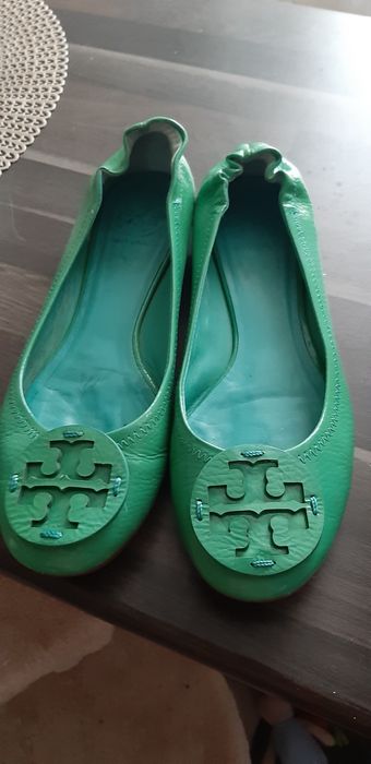 Berini Tory Burch,autentici ,piele lacuita,verde,superbi 39