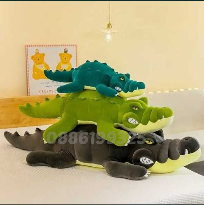 Плюшен крокодил Възглавница в 3 цвята, 80см