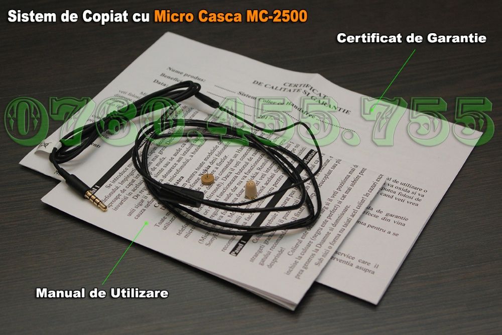 NOU! Casca Japoneza de copiat + Colier Mufa Jack Casti Copiat fara fir