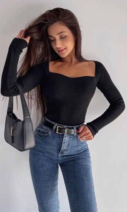 Скидки! Новый Вязаный Лонгслив в Двух Расцветках Турция