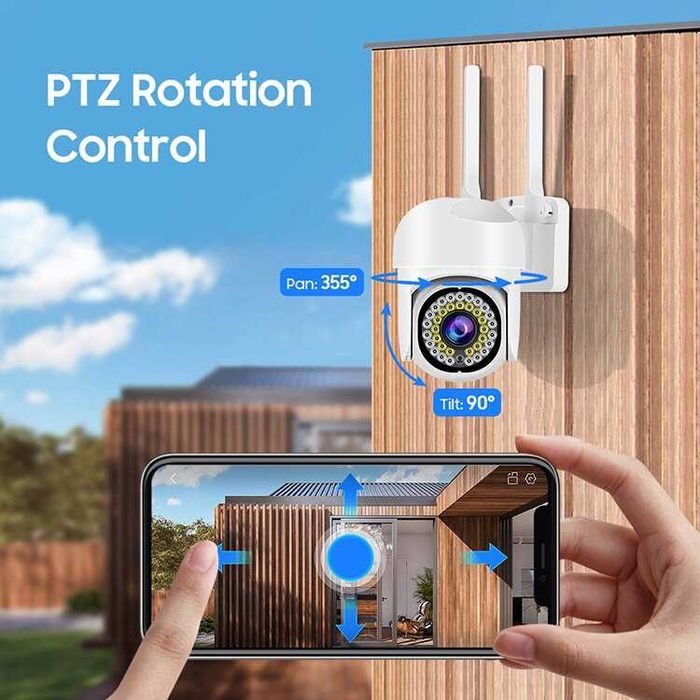Wifi Camera, PTZ, въртяща,видео и аудио наблюдение,памет 128GB,IP65