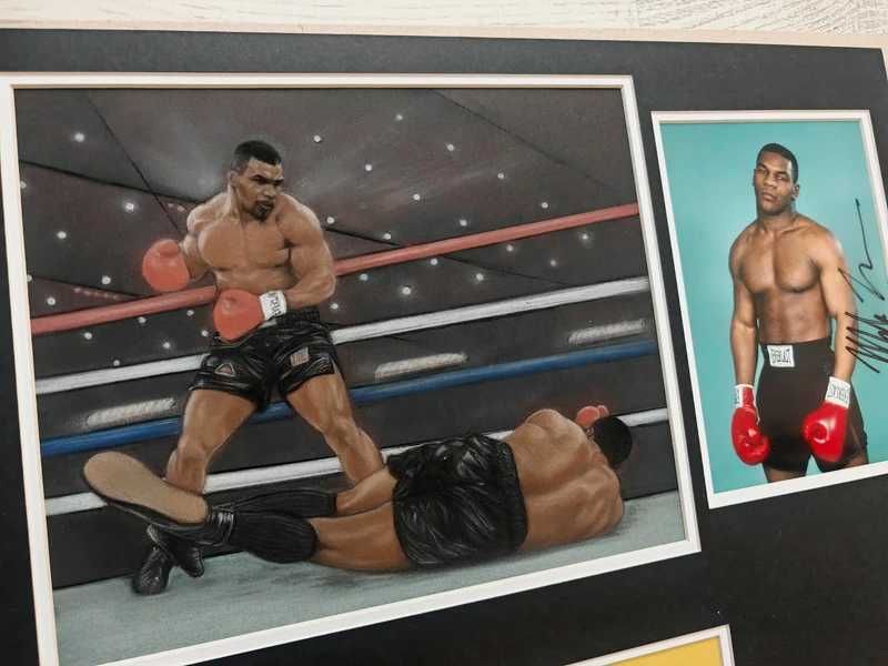 Mike Tyson Signed memorabilia semnat autograf tablou Iron Mike Tyson