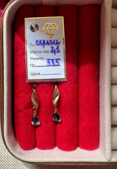 Золотые серьги,проба 585