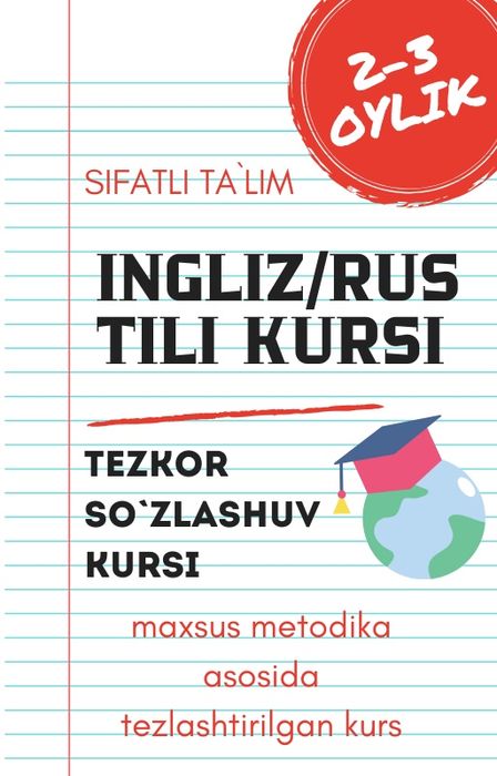 Tezkor oson rus va ingliz tili kursi