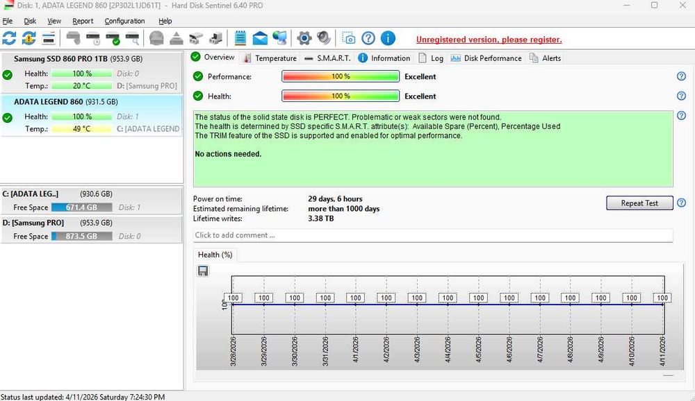 SSD 1TB Adata M.2 NVMe Legend 860 PCIe 4.0 Compatibil cu ps5, ca nou!