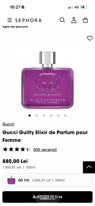 GUCCI Guilty Elixir de Parfum 60ml, nou, 100% original, extract de par