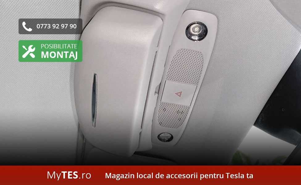 Suport ochelari alb fixare plafon (negru / alb) - Tesla Model 3 / Y