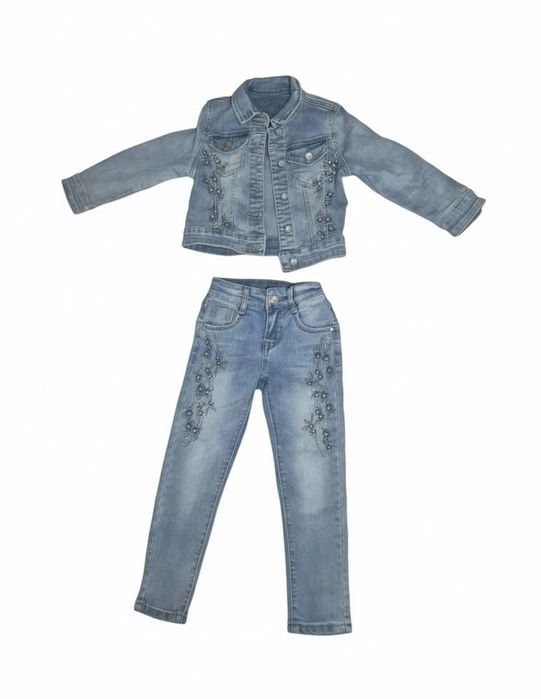 Костюм на девочку джинсовый с вышивкой