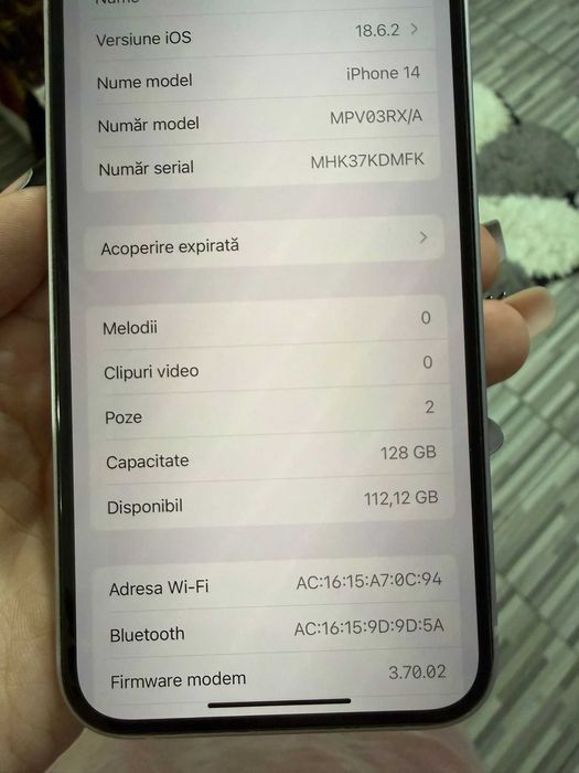 iPhone 14 128GB, 81% baterie