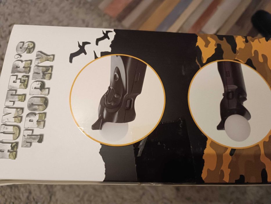 Set 2 manete PlayStation move, 2 puști, joc Hunter s Trophy PS3 PS 3