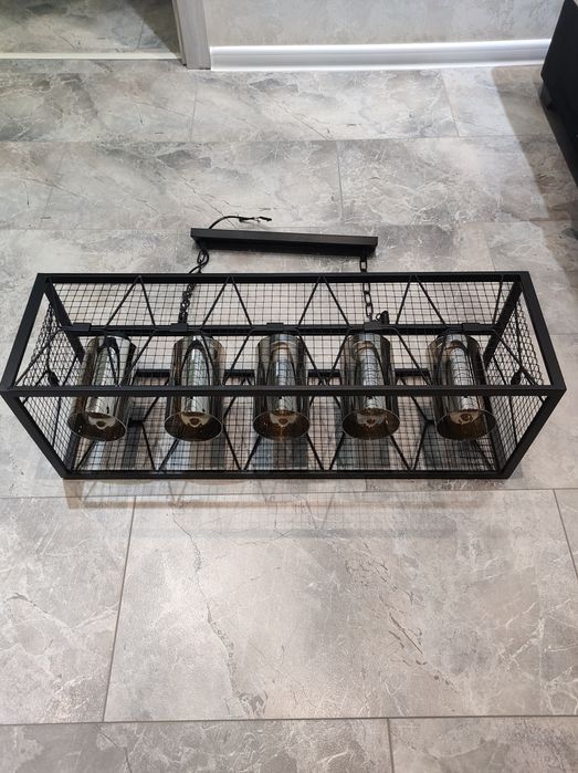 Люстра дизайнерская, черный матовый металл