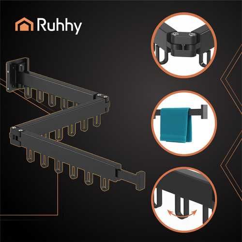 Здрав сгъваем стенен сушилник за дрехи, Ruhhy, за открито или закрито