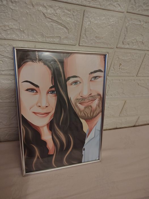 Portret personalizat în ramă metalică a4