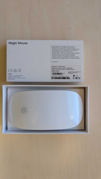 Apple Magic Mouse 2 – оригинална, бяла, Lightning, с кутия