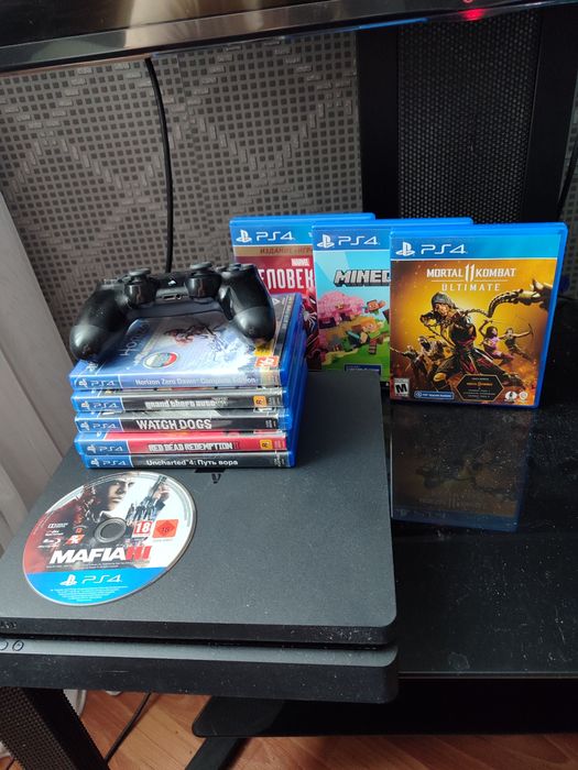 Приставка ps4 slim +9 игр