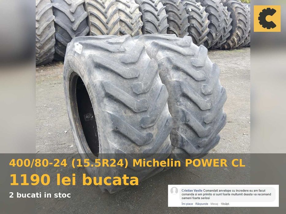 Cauciucuri 400/80-24 (15.5R24) Michelin Anvelope SH Garantie Factura