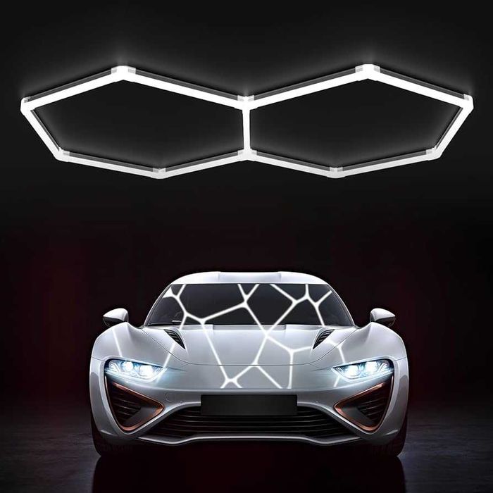 Tavan led honeycomb - lumina rece, neutra sau CCT - 1, 2, 3 hexagoane