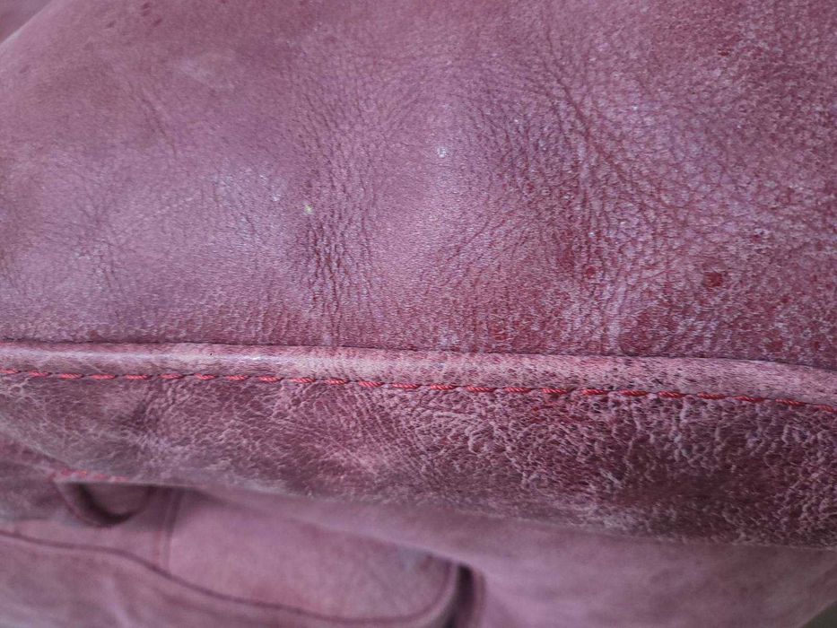 Червен кожен диван тройка "Santino" - телешки бокс