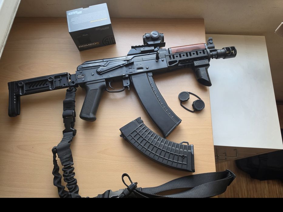 Airsoft/Еърсофт карабина E&L ELS-74UN Z-SPEC Mod. 1 Platinum + Sig Sauer Romeo 5