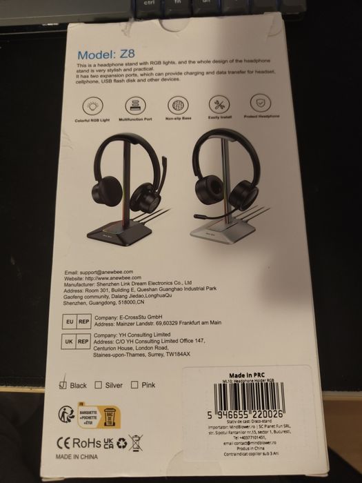 Suport Casti cu statie de incarcare si RBG New Bee Z8