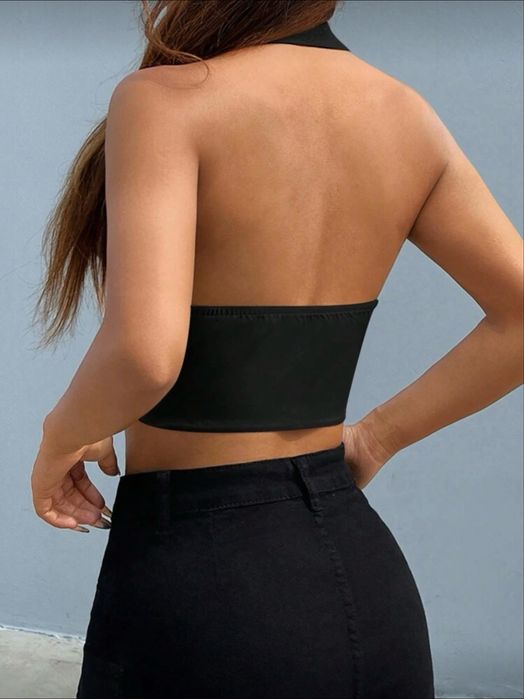 Черен елек с ластинк на гърба