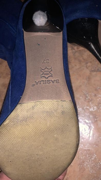 Элегантные сапоги 37 размер замша синия