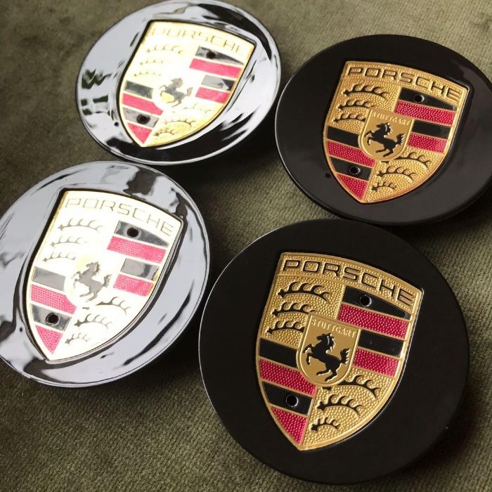 Капачки Порше сиви и черни Porsche 75мм и 65мм за джанти