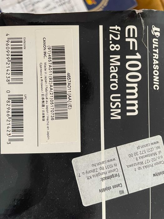 Obiectiv Canon EF 100 mm f/2.8L Macro USM - NOU