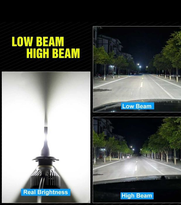 Becuri LED H13 9008 12V 20000LM set 2buc