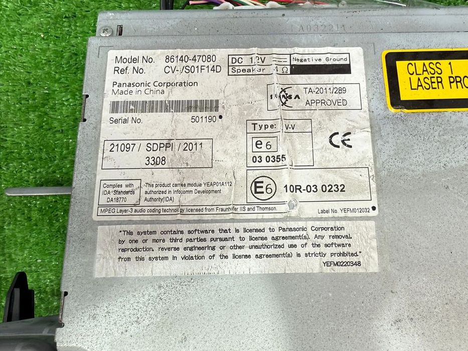 DISPLAY NAVIGATIE / ECRAN CONTROL MEDIA + RADIO CD TOYOTA PRIUS 2012 HYBRID 1.8 BENZINA Hatchback COD OEM 86140-47080 CV-VS01F14D 10R-030232 861404708