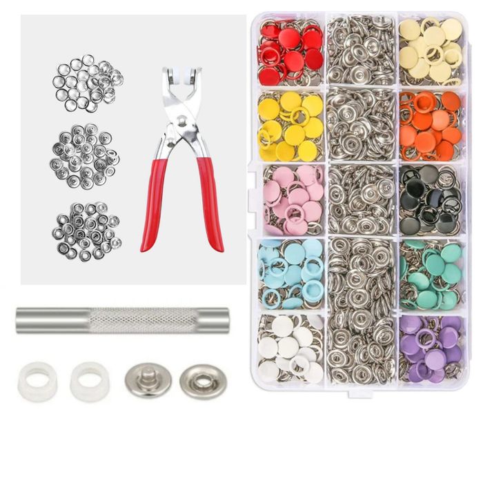 Кнопки пластиковые и установщик для них/ инструмент для шитья