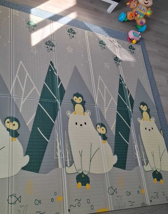 Covor/Saltea termica joaca copii 2 fețe, spuma groasa, protectie cazaturi, covor tatami