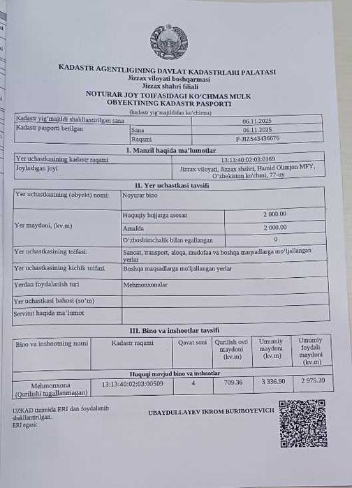 Noturar Bino Mexonxona Ofis uchun