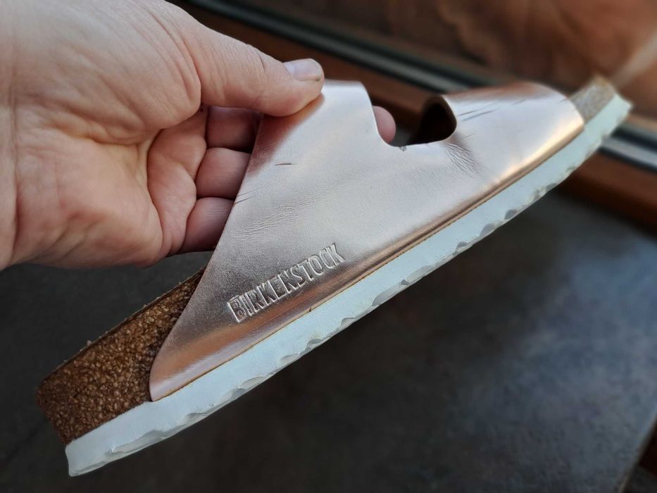 дамски чехли,Birkenstock,летни отворени обувки,кафяви кожени чехли,Нови!