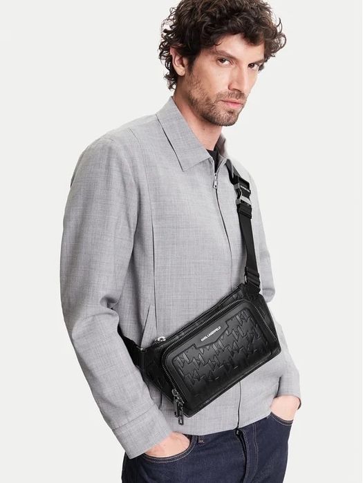 Karl Lagerfeld K/Loom Lea Bumbag | мъжка чанта 100% естествена кожа