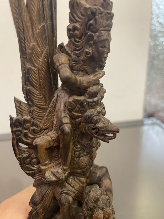 Statueta sculptată manual anul 1880-1920 ,vishnu garuda krishna