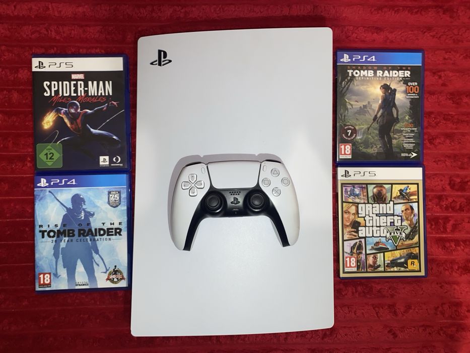 PlayStation 5 disc + 4 Jocuri | Stare IMPECABILA