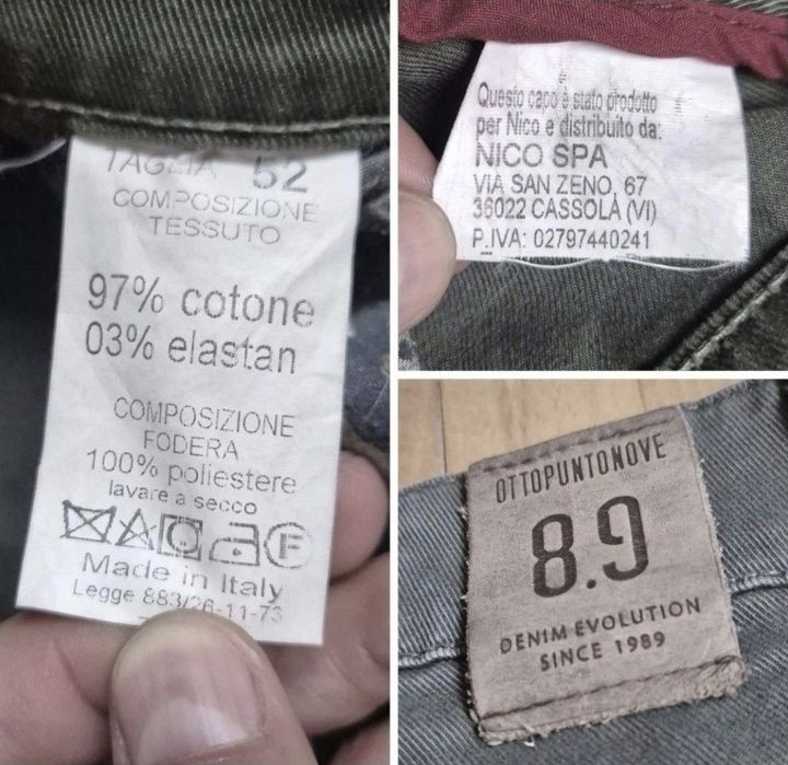 Blugi de lux Ottopuntonove Slim Fit, Made in Italy, Bărbați - 52