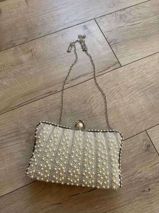 Чанта за булка с перли