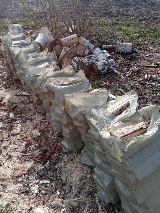 Уголь дрова в мешках