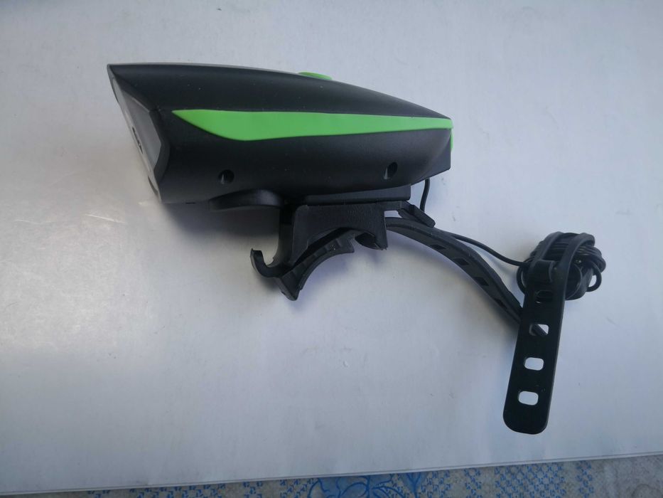 Far de bicicleta cu led si sonerie cu acumulator