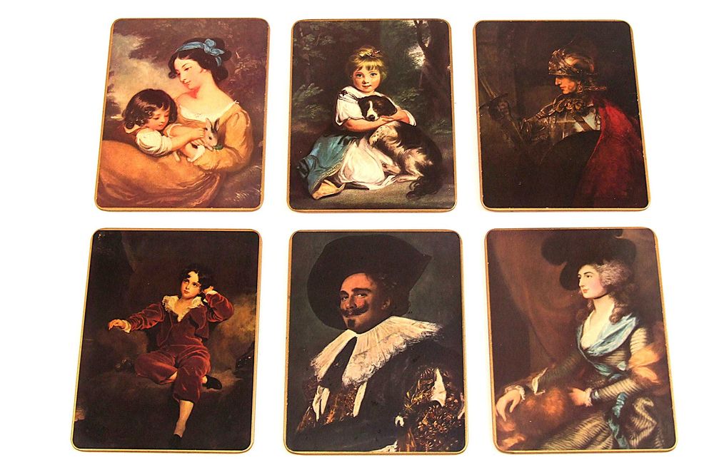 Set 6 litografii dupa pictori celebri, suport lemn, Made in England