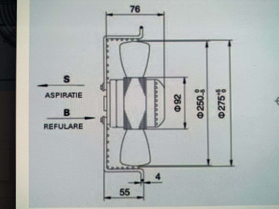 Ventilator 220v 380v axial aspiratie refulare frigorifice