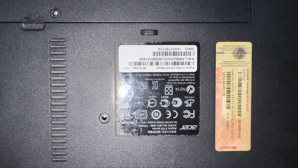 Ноутбук Acer Aspire 5750G