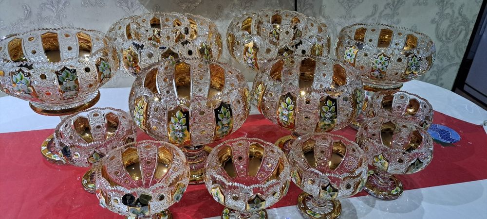 Чехословакия богема хрусталь вазы 14 штук новый