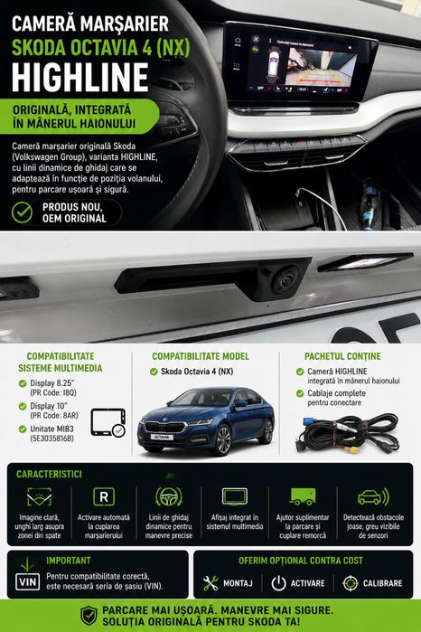Škoda OCTAVIA 4 NX Camera Spate Marsarier Originala Highline
